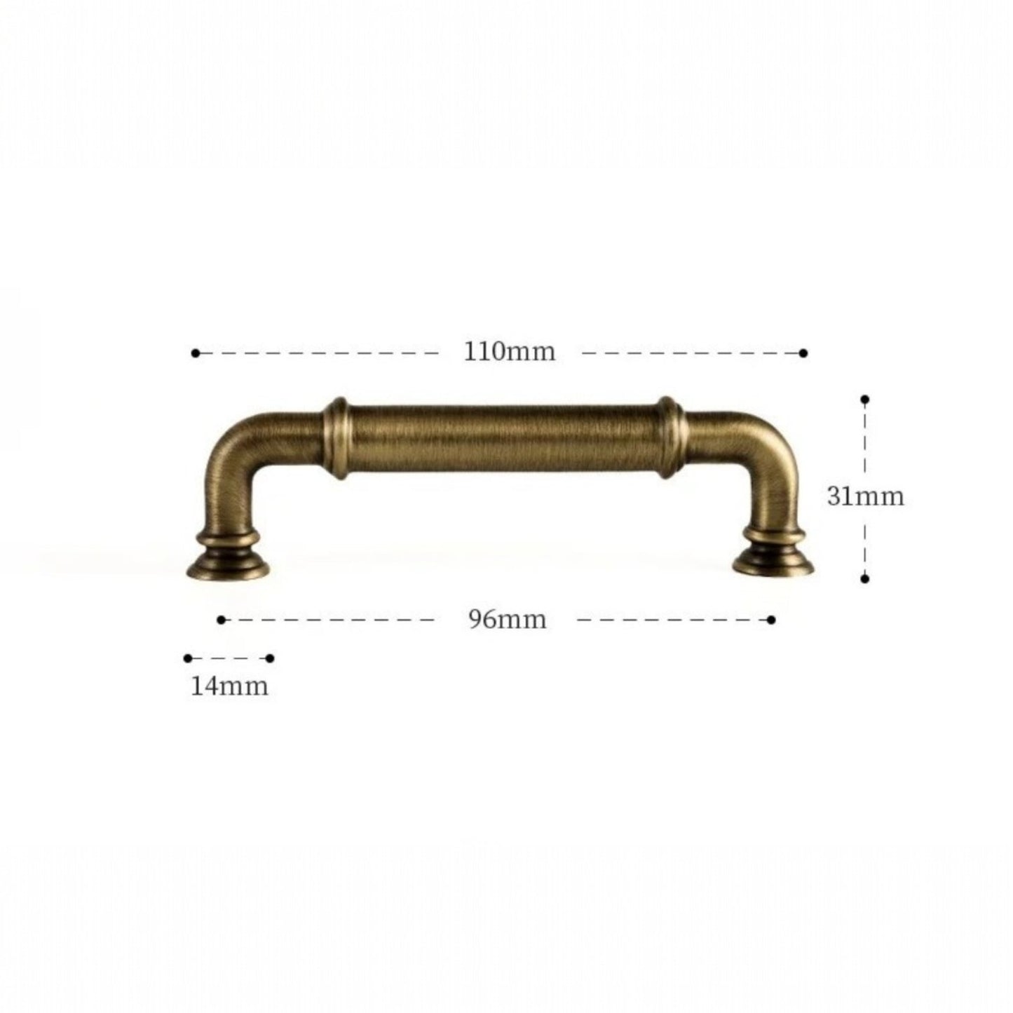 Falkebo Handtag – Antik Mässing 96/128 mm