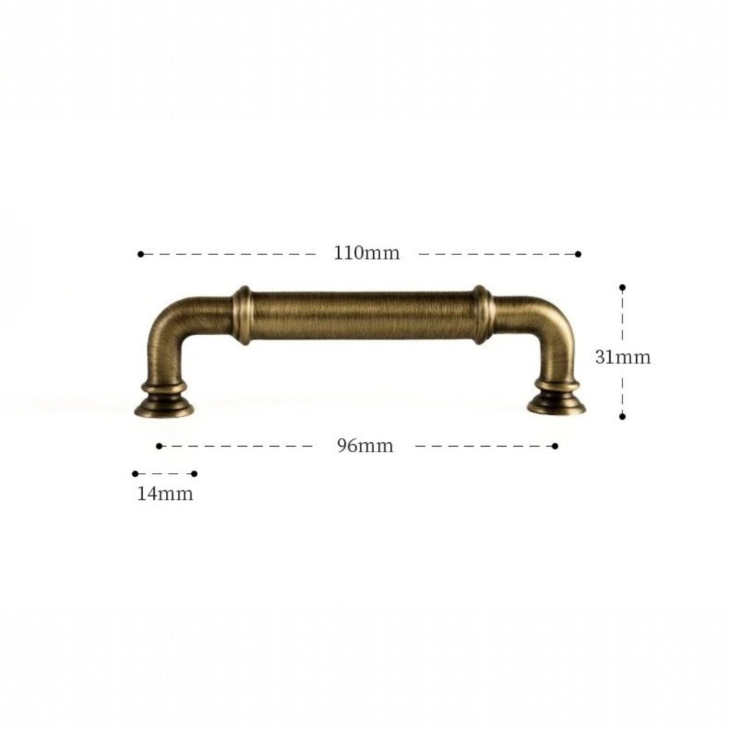 Falkebo Handtag – Antik Mässing 96/128 mm