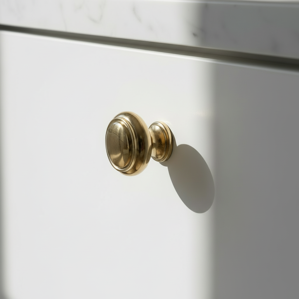 Brass cabinet knob square format
