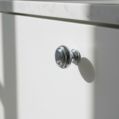 Chrome cabinet knob square format