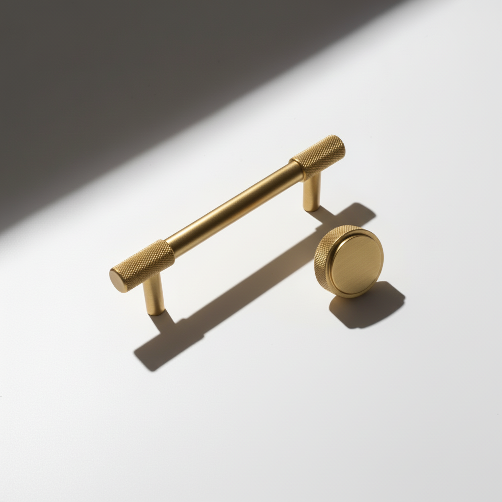 Mässing handtag med mindre knopp