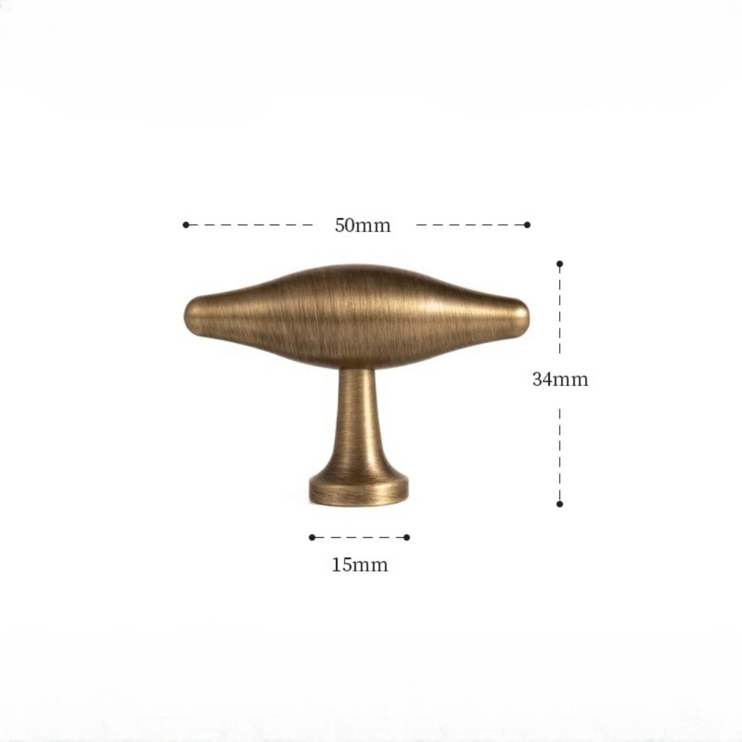 Björkhult T-Knopp i Mässing – Antique Brass